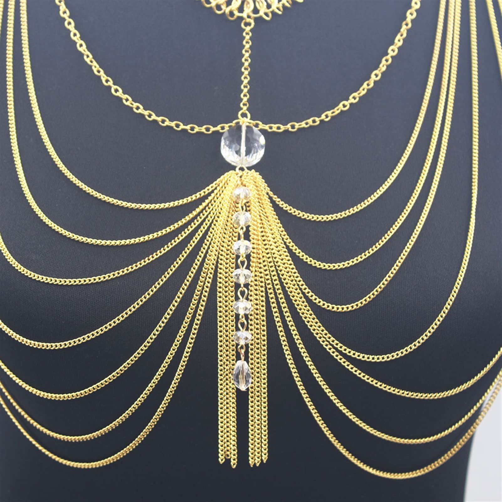 Catene per il corpo da donna Catena per la spalla Gioielli per il corpo Nappa Accessorio per gioielli per la spalla Accessori per la catena del corpo di moda per le donne Catene per la vita dei