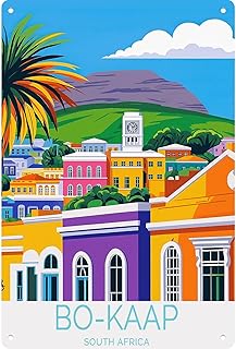 Bo-Kaap South Africa Wall Art Poster Signs Posters Funny Metal Sign For Man Cave bathroom Farm Bedroom living room Kitchen Garage Wall Decor 8 * 12 Inch