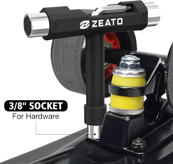 Multi-Function Skatboard T Tool and Grip Tape Sandpaper Sheet
