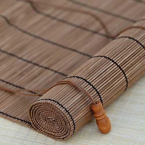 Persiana enrollable de bambú, 7510512053.1in de ancho, cortina de madera, anti-UV, a prueba de polvo, para interiorexteriorjardín (tamaño 41.3 x