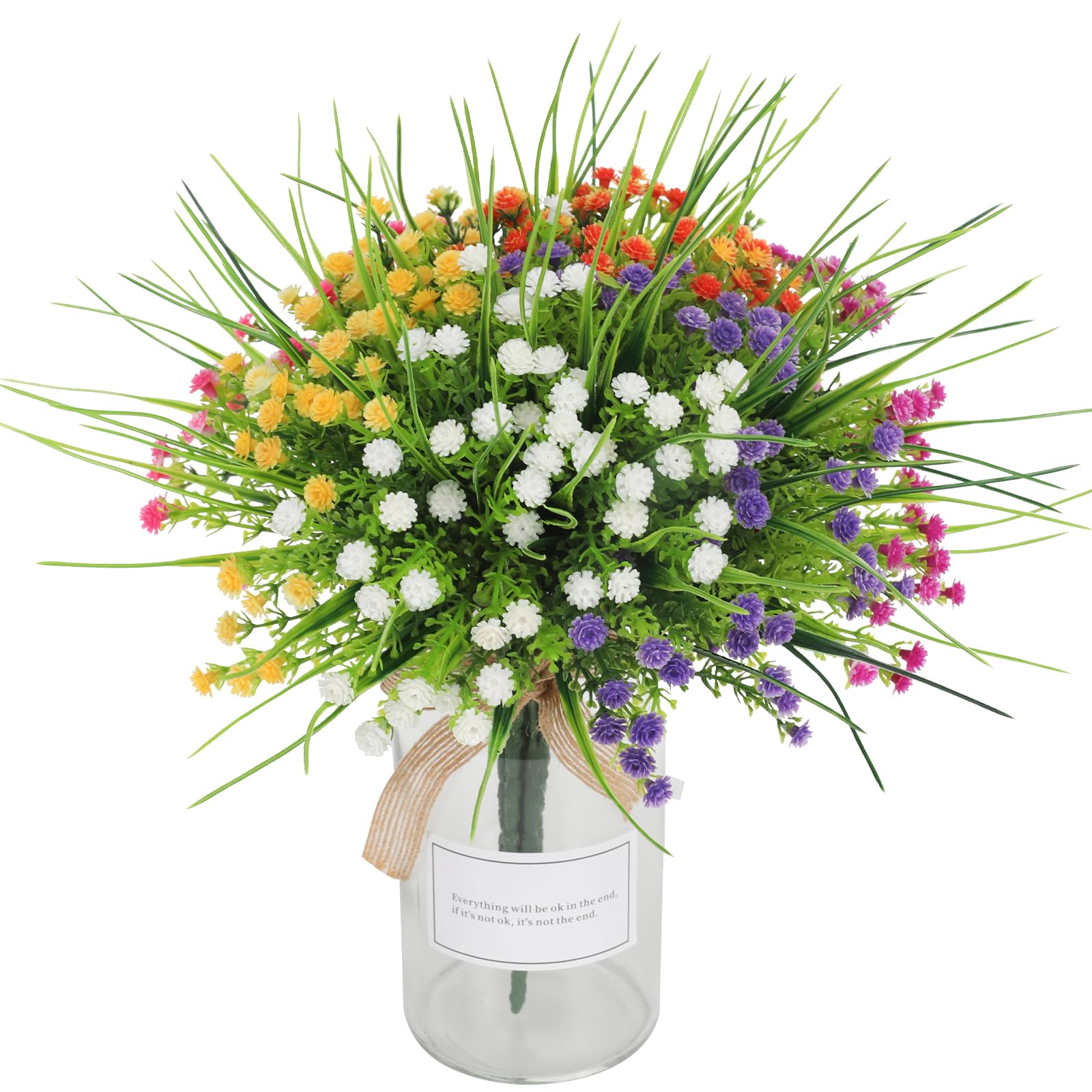 Luyue 6 Bundles Artificial Flowers for Outdoors UV Resistant Fake ...