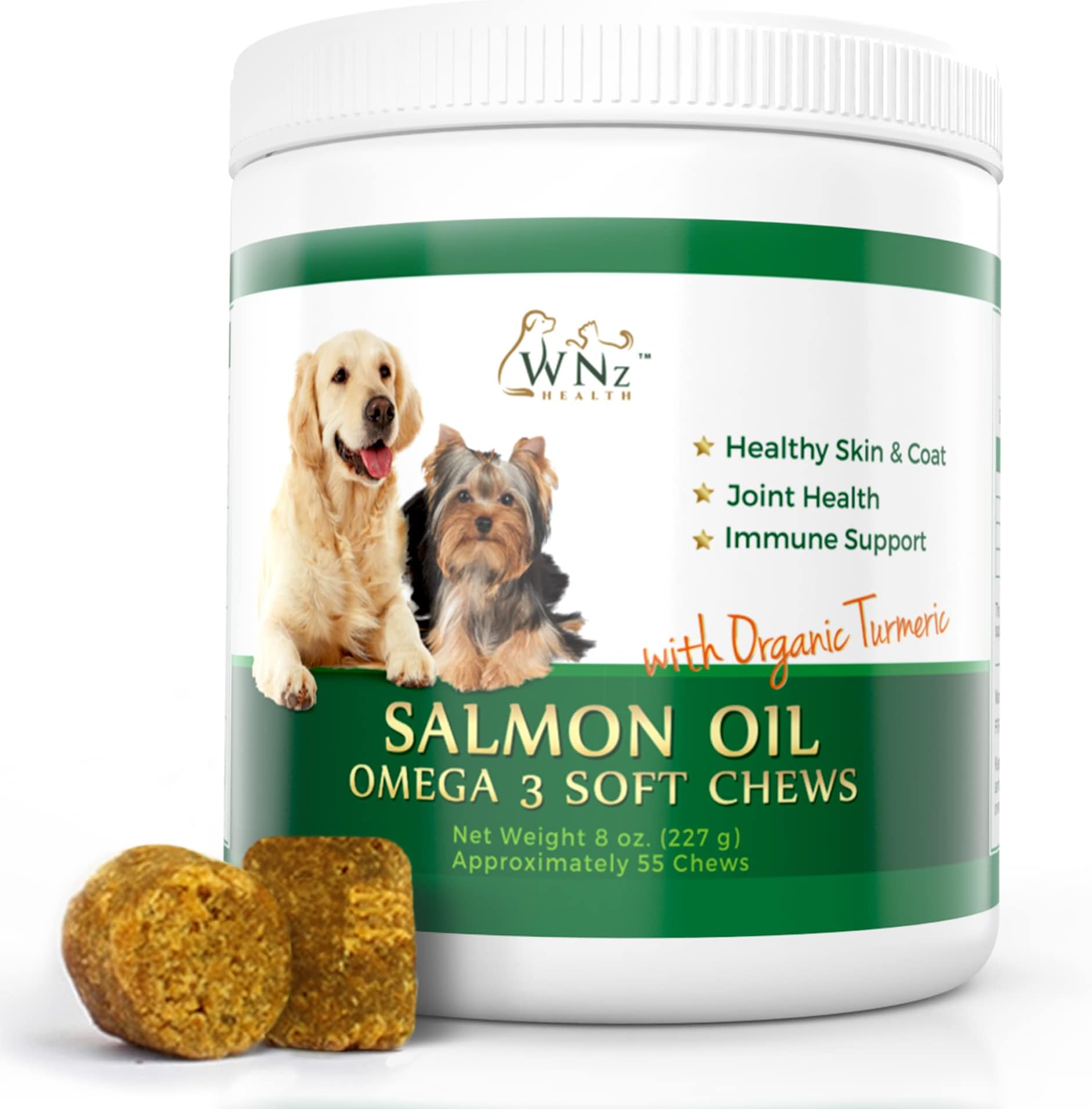 Omega 3 Skin and Coat Chews for Dogs, Dog Salmon Oil