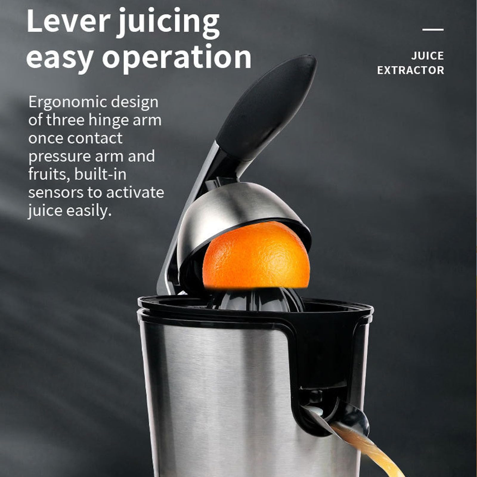 Juicer di Agrumi Elettrici, 400 Ml Squeezer di Succo D'arancia Facile da Pressa per Arancione, Limone E Pompelmo, Acciaio Inossidabile Spazzolato, Resa Elevata di Succo, Facile da Pulire