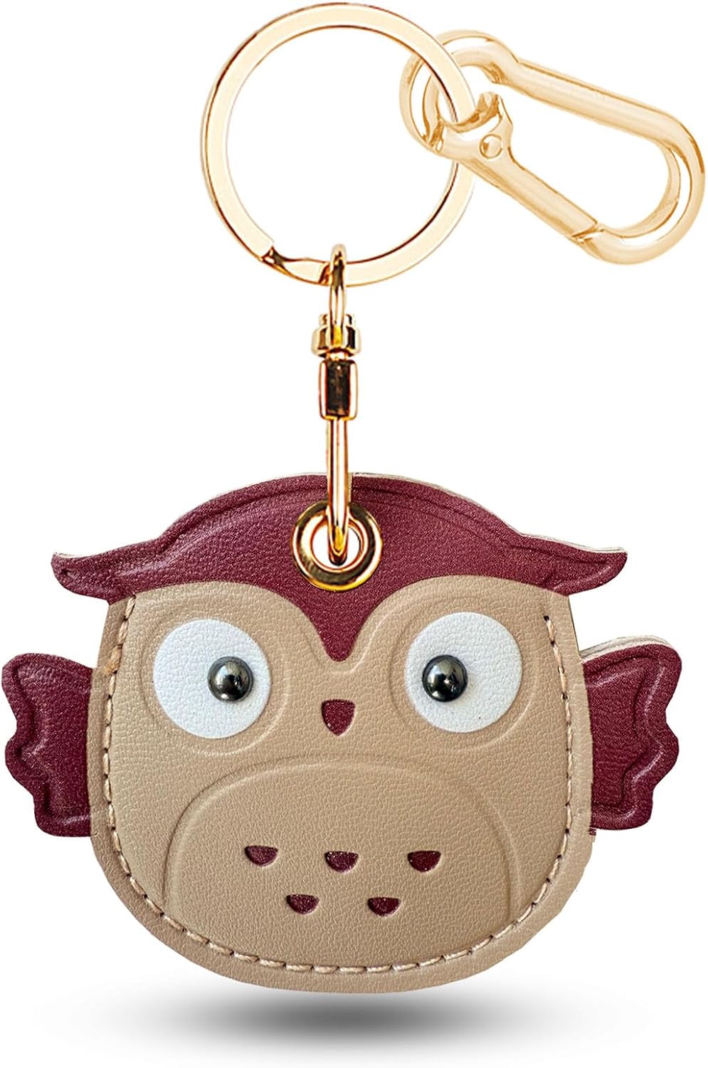 Leather Keychain Holder Case for AirTag, Cute Protective Cover for Apple Airtag KeyChain, GPS Tracker Item Finder