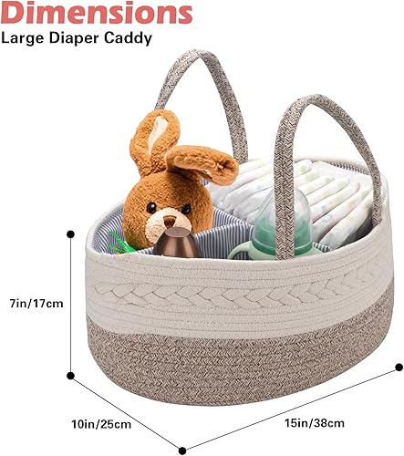 Miniatura 3 de Organizador de pañales para bebé, organizador de bebé para guardería, cesta de pañales grande, bolsa portátil para cambiador, cesta de bebé recién