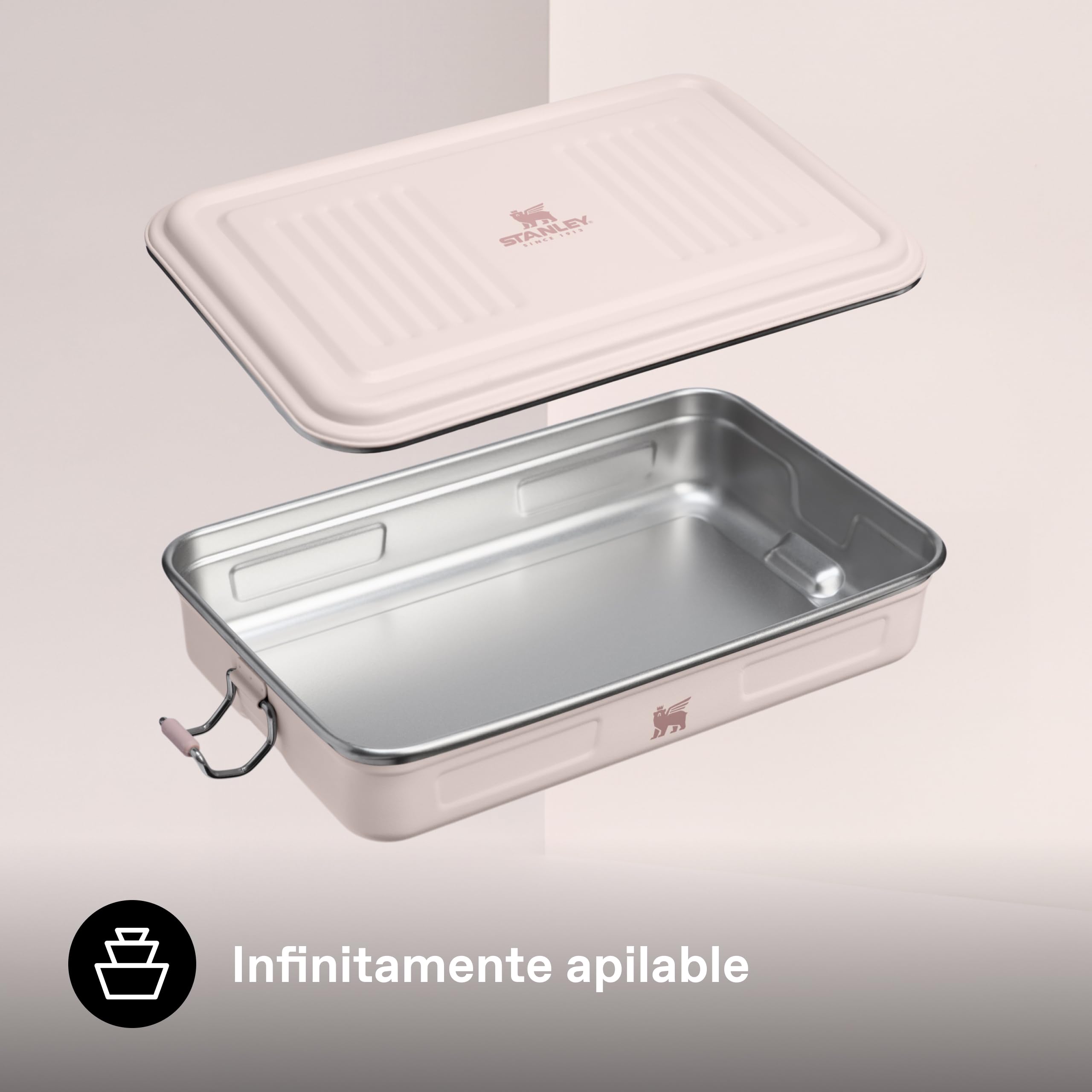 STANLEY The Useful Classic Box 1.2L - Apta Para Lavavajillas - Fiambrera de acero inoxidable - Fiambrera apilable - Sin BPA - Cierre seguro - Rose Quartz
