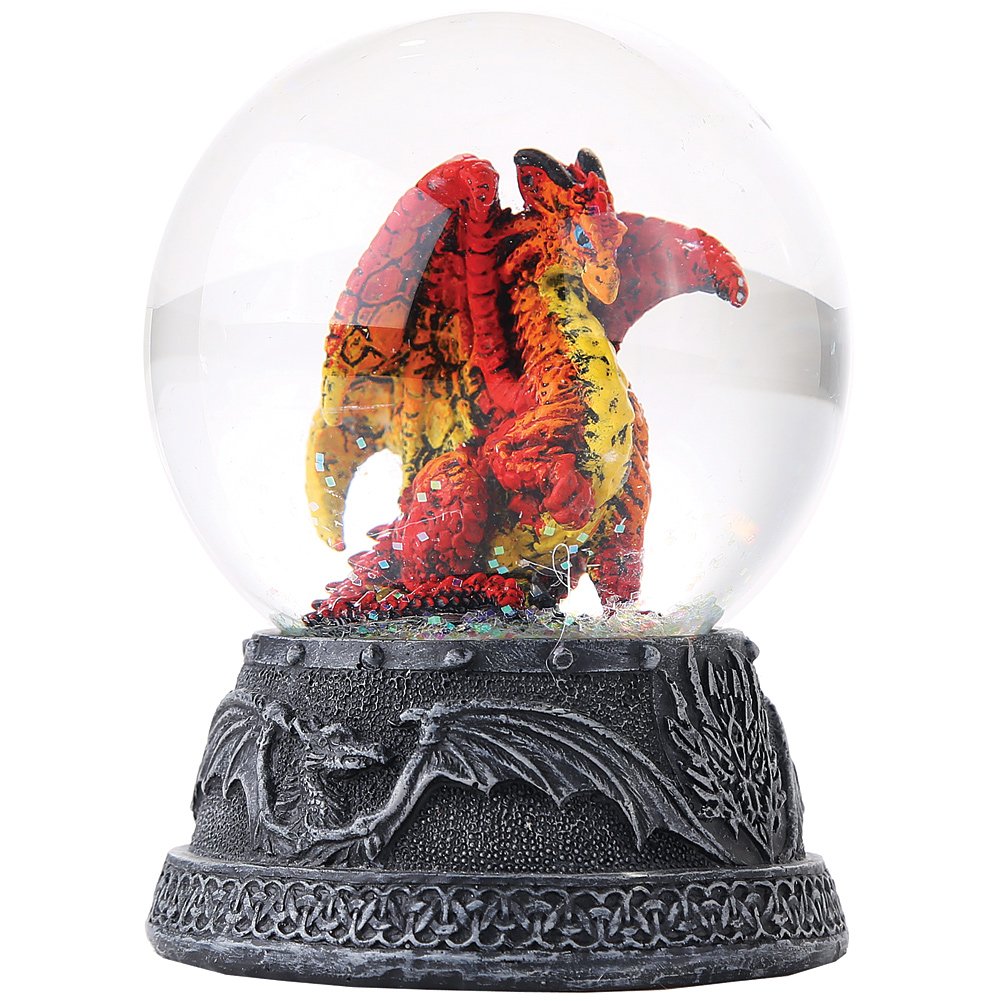 Pacific Giftware Dragon Ball Water Globe with Glitters 80mm Resin Figurine Home Decor Gift Collectible (Hyperion Red)