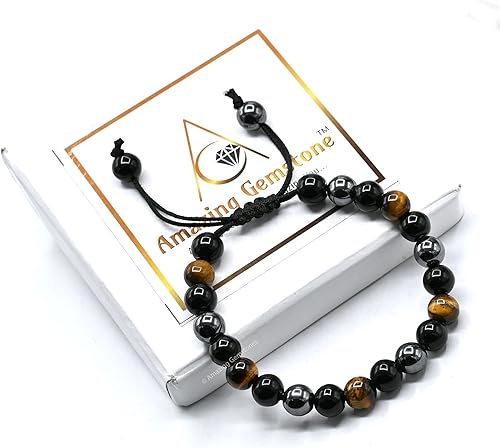 Miniatura 53 de Natural Healing Crystal Bracelet for Women - Mens Bracelet Energy Balancing Gemstones Set - Adjustable Stone Bead Bracelet for Men and Women - Anger