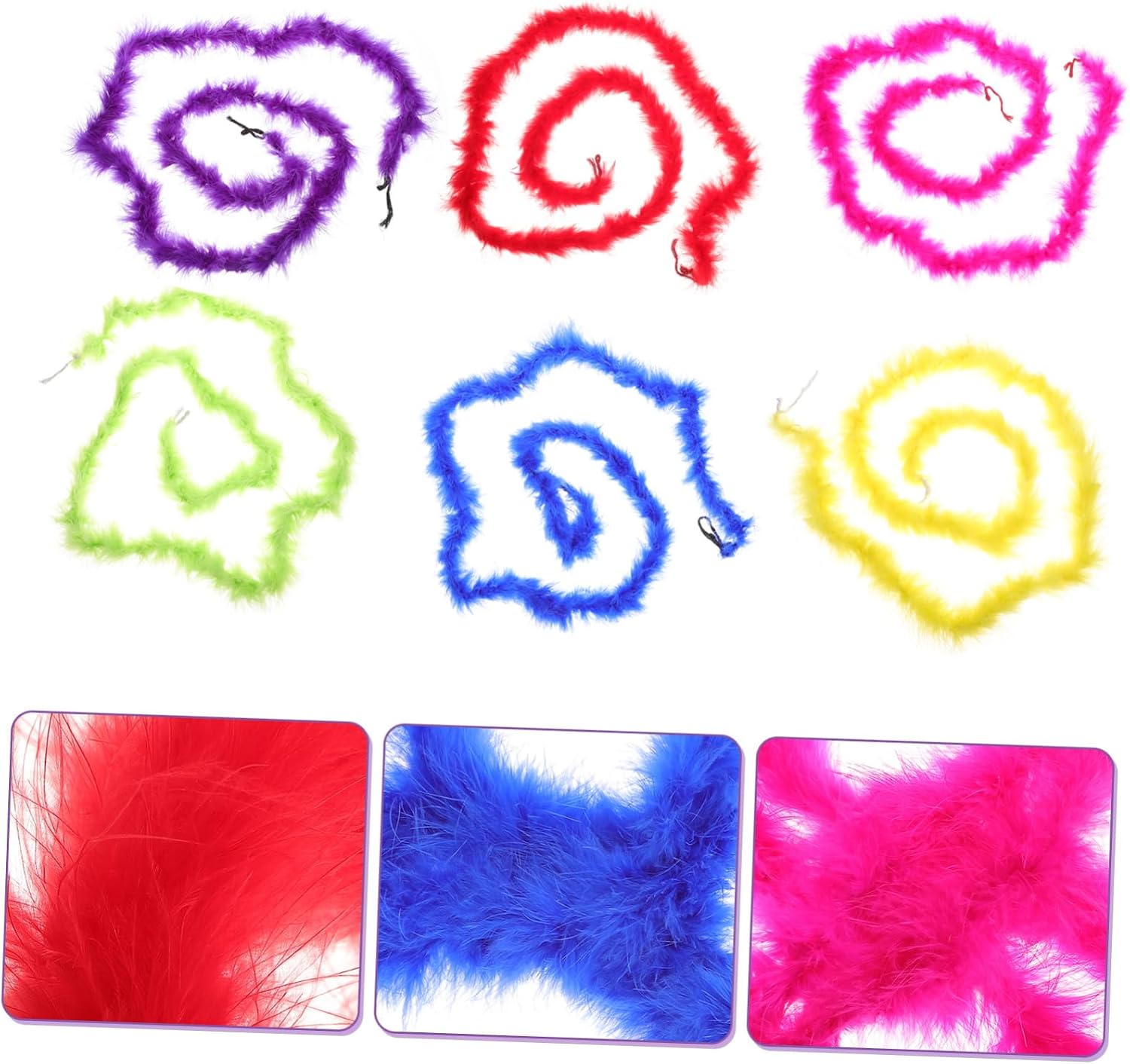 Feaether Boas Tassel Trim Fringe For Party Embellishments for Crafting Light up Boa Hand Decor Clothes