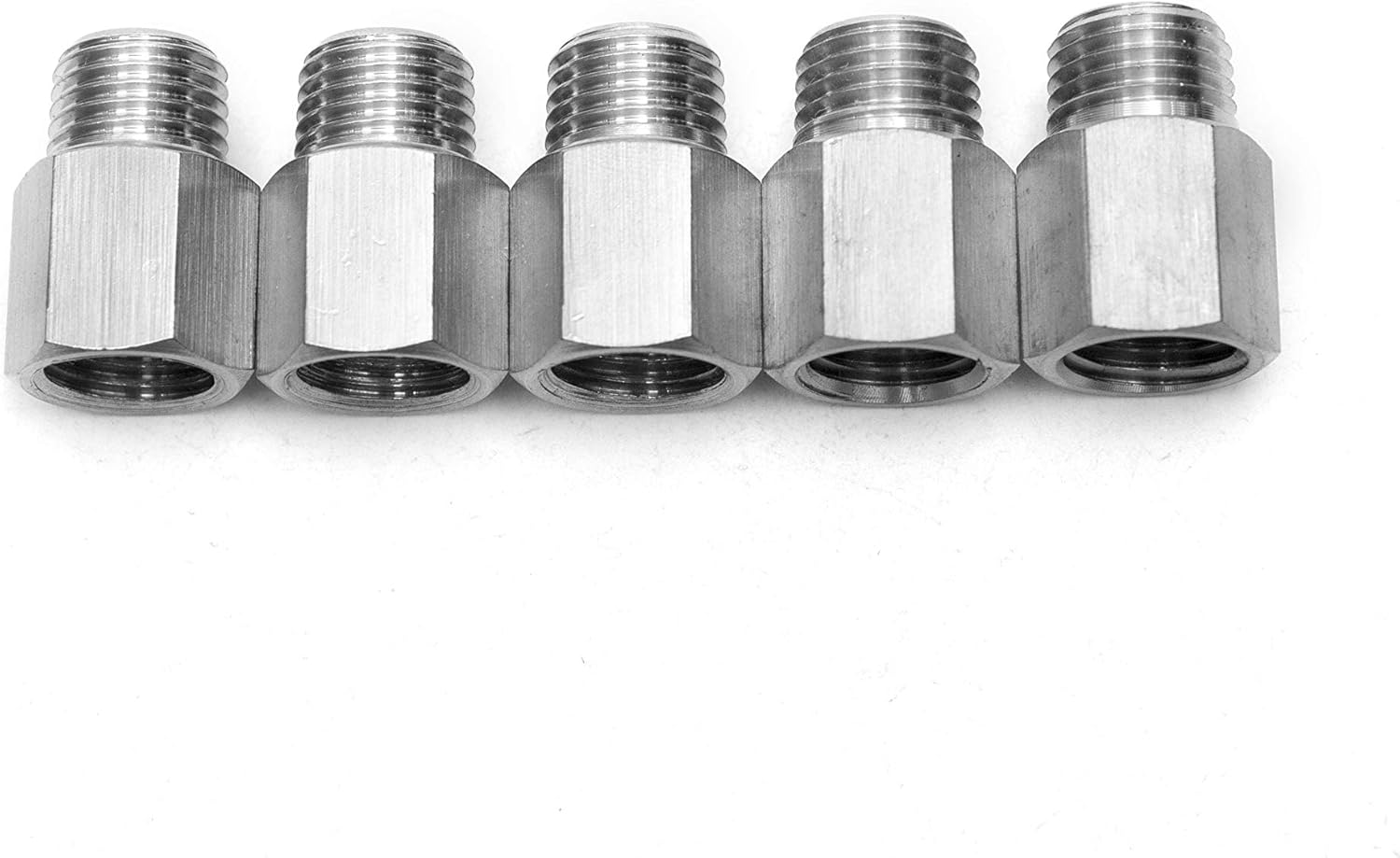 LTWFITTING Bar Production Stainless Steel 316 Pipe Fitting 1/4" Female x 1/4" Male NPT Adapter Air Fuel Water (Pack of 5)