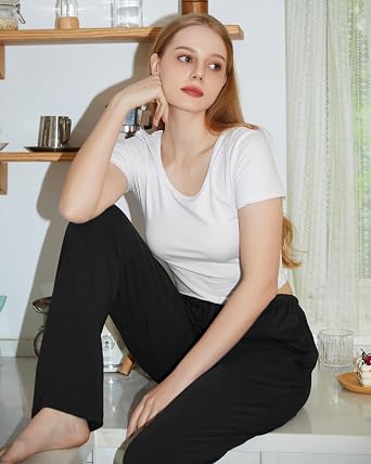 BAMBOO COOL Women Pajama Pants Comfy Lounge Sleep Bottoms Casual Pj Pants