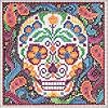 Sugar Skull Halloween Beaded Counted Cross Stitch Kit Mill Hill 2015 Buttons & Beads Autumn MH145204 #1