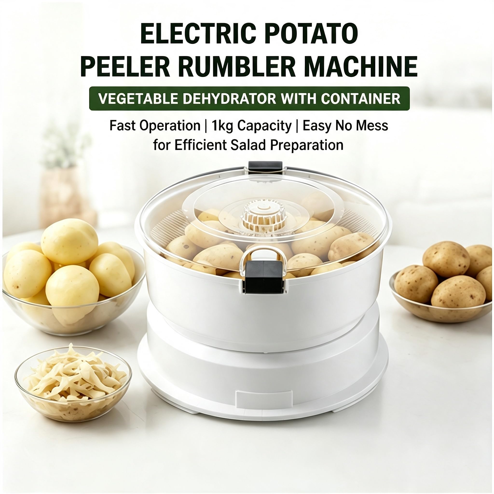 Pelapatate elettrico, essiccatore di verdure con contenitore