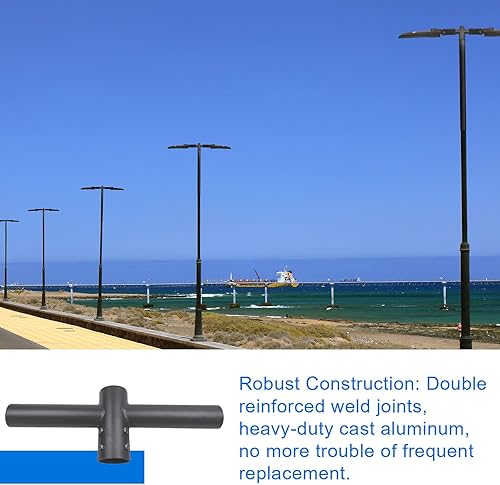 Miniatura 6 de Adaptador de espiga horizontal doble de 180 grados, 2 adaptadores de espiga en línea para caja de zapatos LED, accesorios de luz de poste al aire