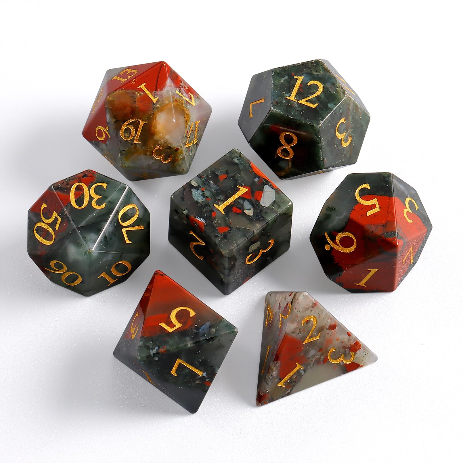 Bescon Lot De 7 Dés Polyédriques Violets à Noyau Dense Dans Une Boîte à Briques