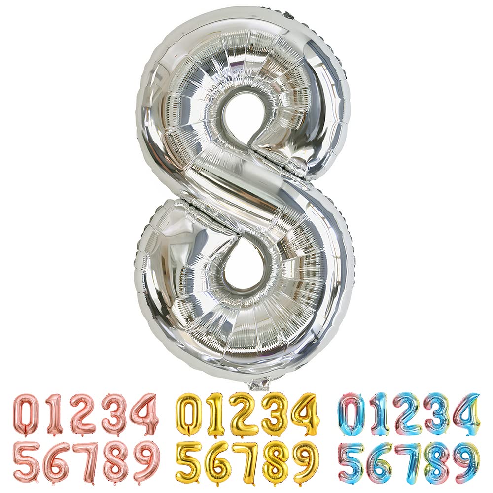 Foil Globo Número 5 Azul 40" (101cm), Inflable Helio o aire, Gigante Numeros 0-9, 10-19, 20-29, 30-100, Grande Globos Decoración para La Boda Aniversario y Cumpleaños Fiestas — view 556