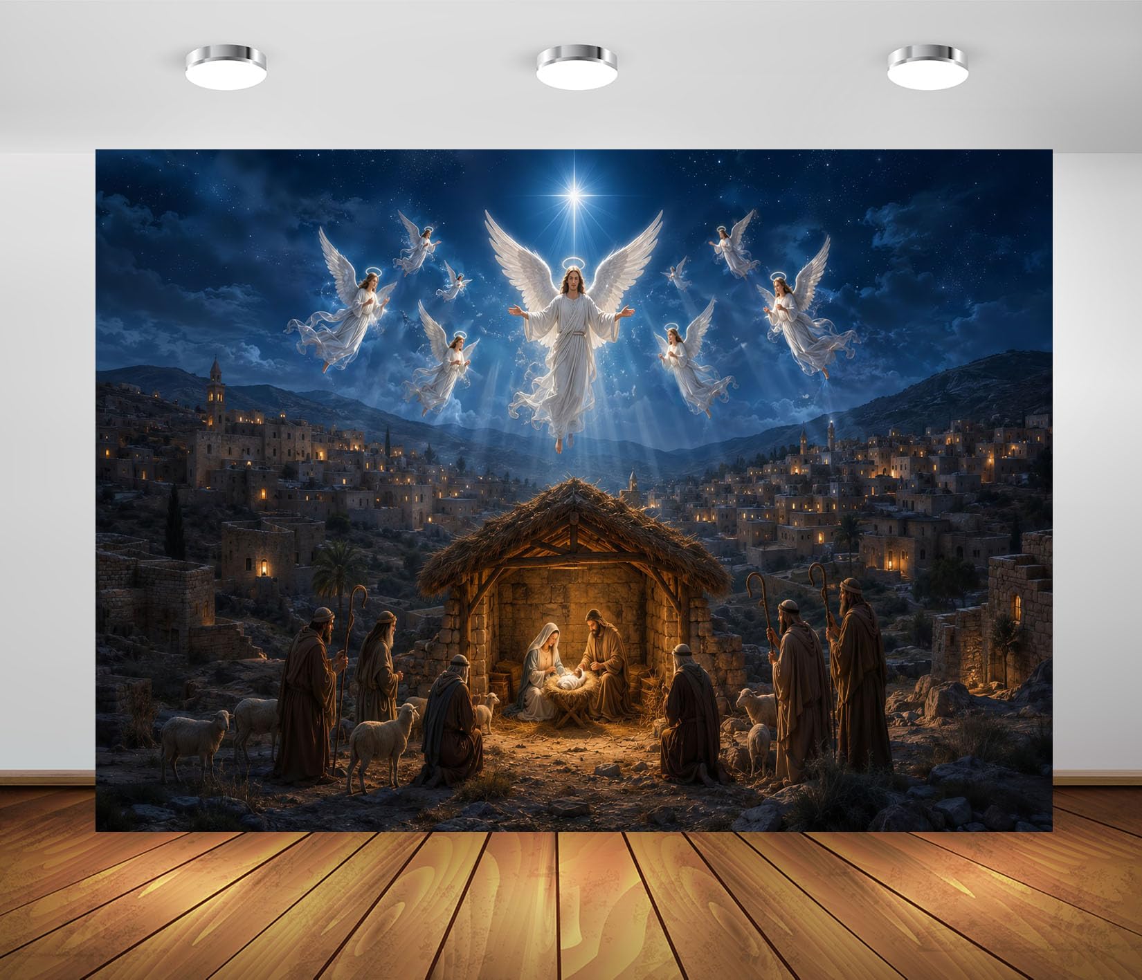 20x10FT (6x3m) Coro Di Angeli Su Betlemme Sfondo Fotografico