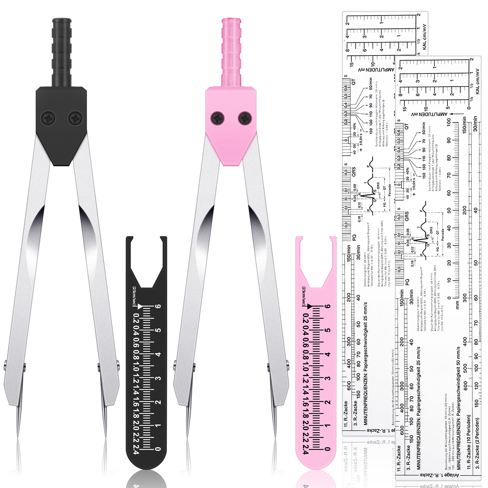 Buy 2 Sets EKG Calipers and EKG Ruler Combination Set ECG Calipers