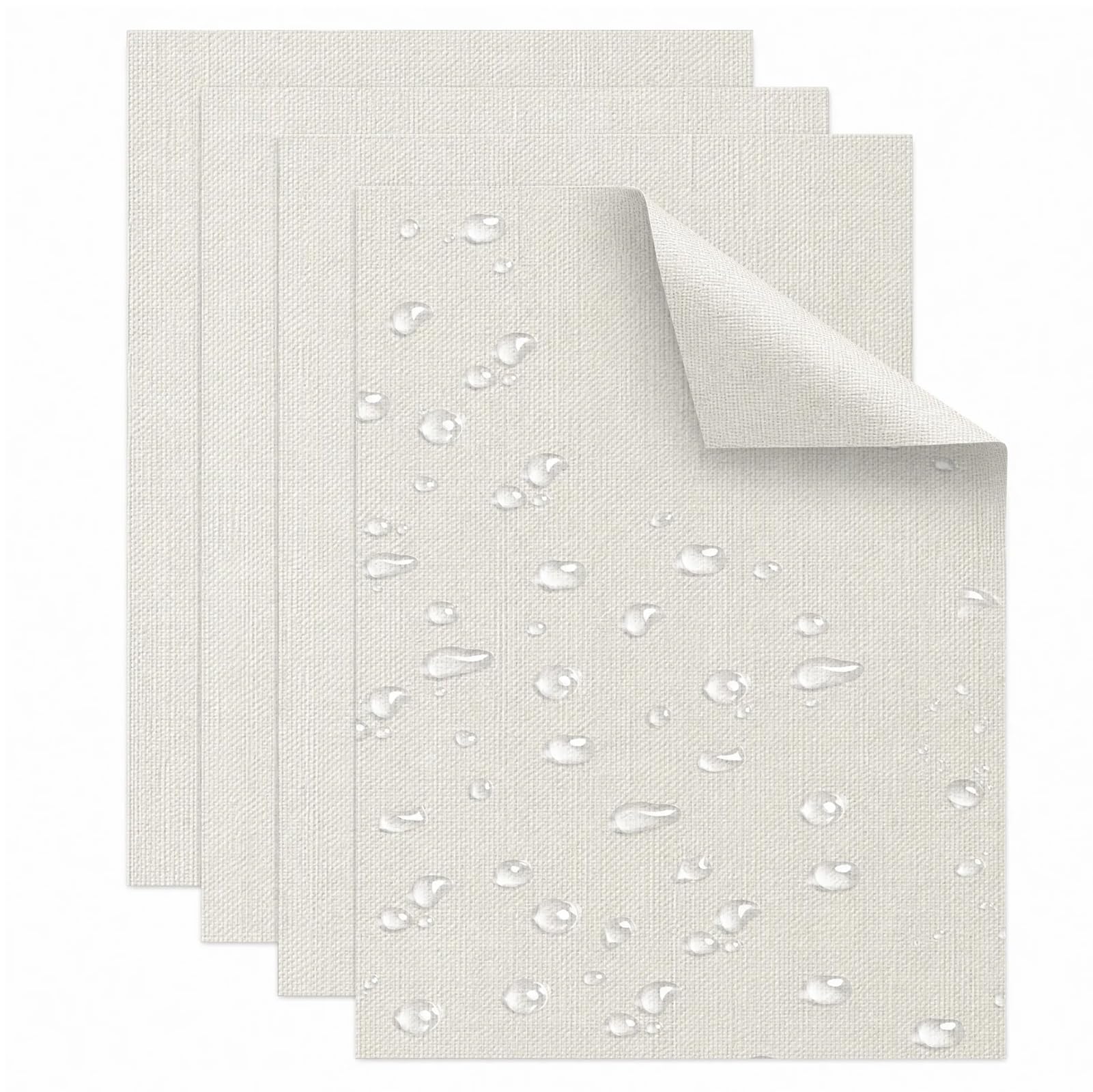 Skystuff Self-Adhesive Canvas Repair Tape, Heavy Duty Waterproof Fabric Repair Patches for Sofa, Chair, Awning, Tent, Clothes, Camping Outdoor Gear, Instant Strong Fix, 15x20cm, 4pcs White