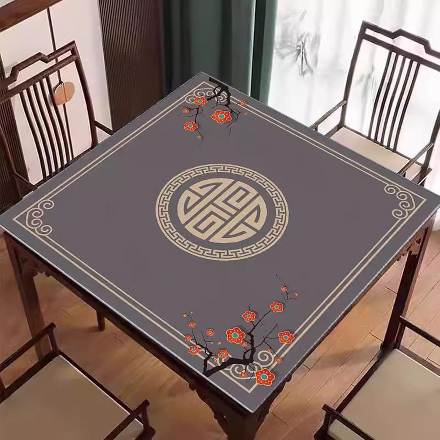 Mata Na Stół Do Gry Mahjong Z Torbą Do Przechowywania, Wielokolorowa, Wiele Rozmiarów(Grijs,27.6x27.6inch/70x70cm)
