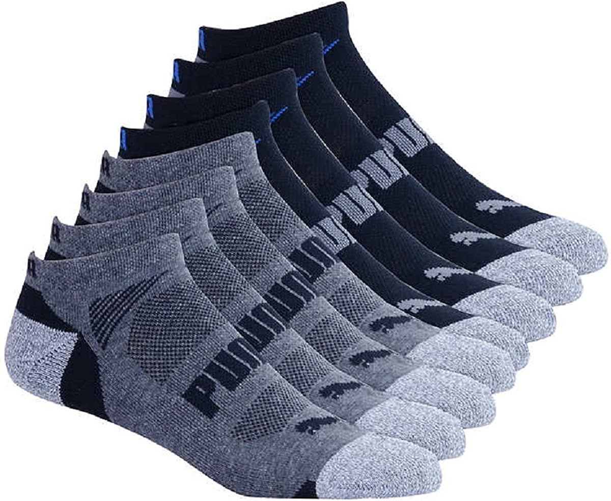 Calcetines deportivos para hombre No show, control de humedad, soporte para el arco (8 pares) (talla extendida - talla de zapato (12-16), negro)