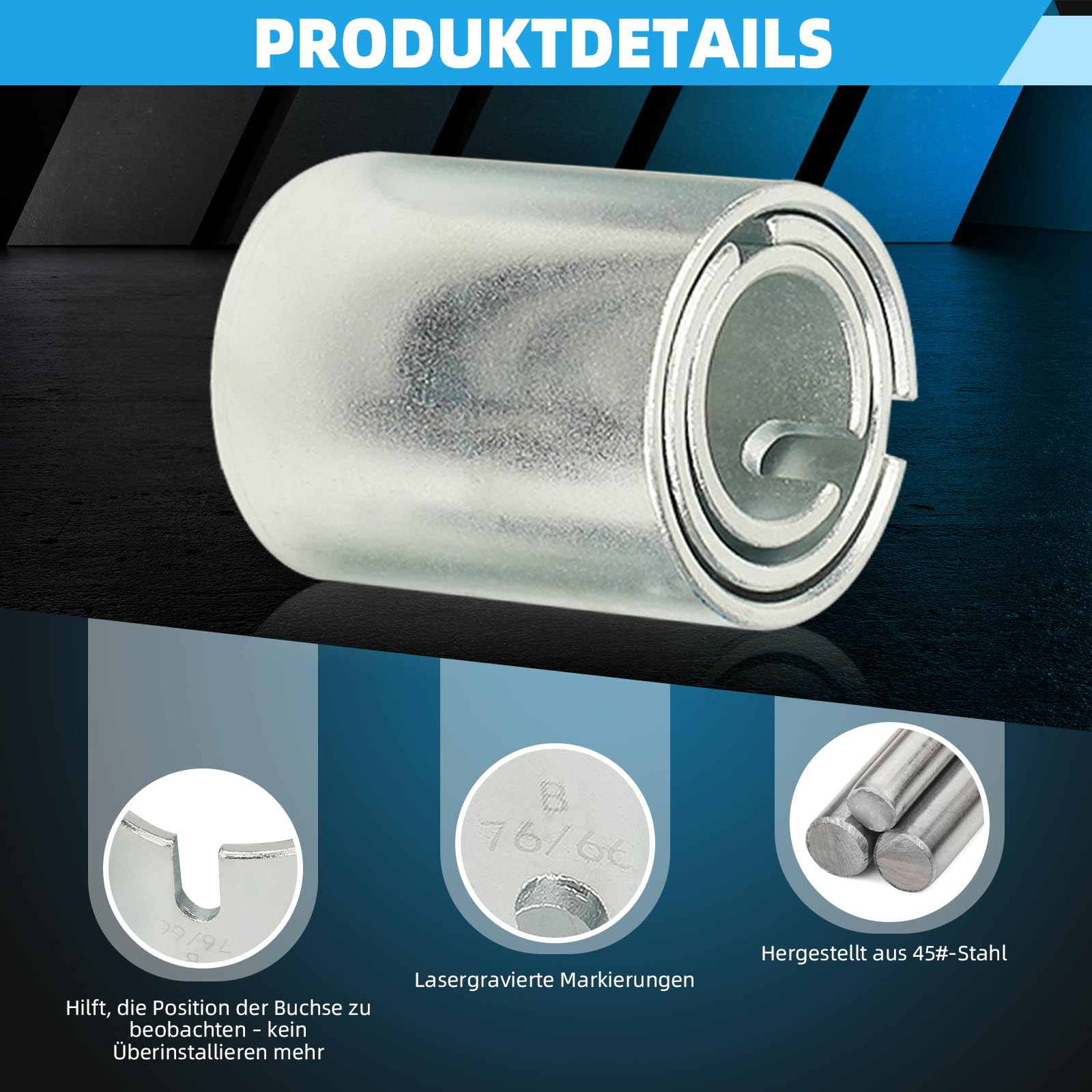 FreeTec 26 piezas extractor de rodamientos de rueda Juego de herramientas Silentlager Extractor de cubo de rueda Silentlager herramienta para el desmontaje e instalación de casquillos, rodamientos y