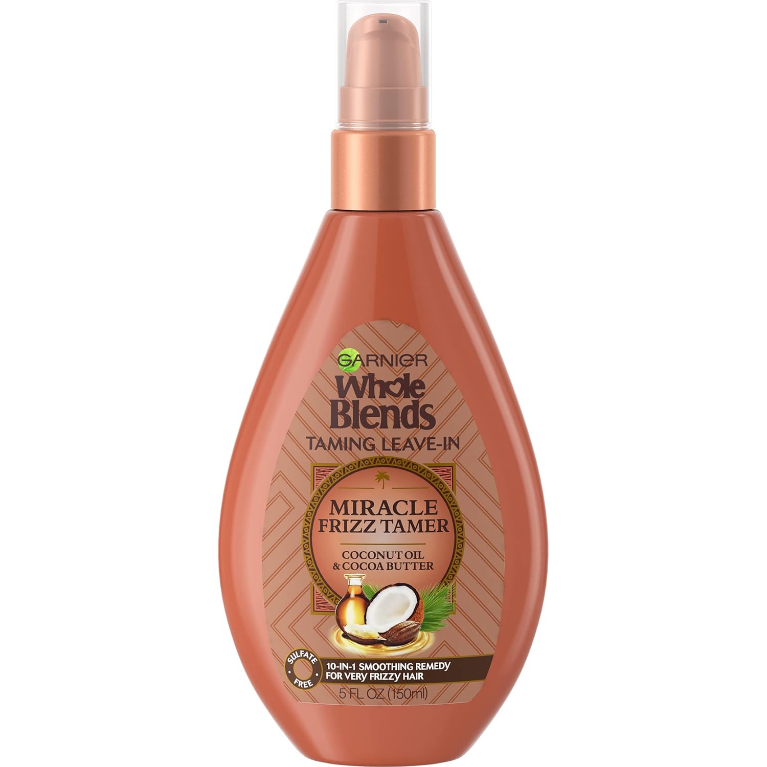 Garnier, Whole Blends Miracle Frizz Tamer 10-in-1 Coconut Leave-In Treatment, 5 Fl Oz