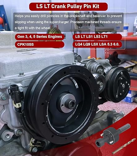 Miniatura 2 de Para LS LT Kit de pasador de cigüeñal amortiguador de cigüeñal taladro herramienta de fijación para LS1 LS2 LS3 LT1 LQ4 LQ9 LSX LSA 5.3 6.0 motor,