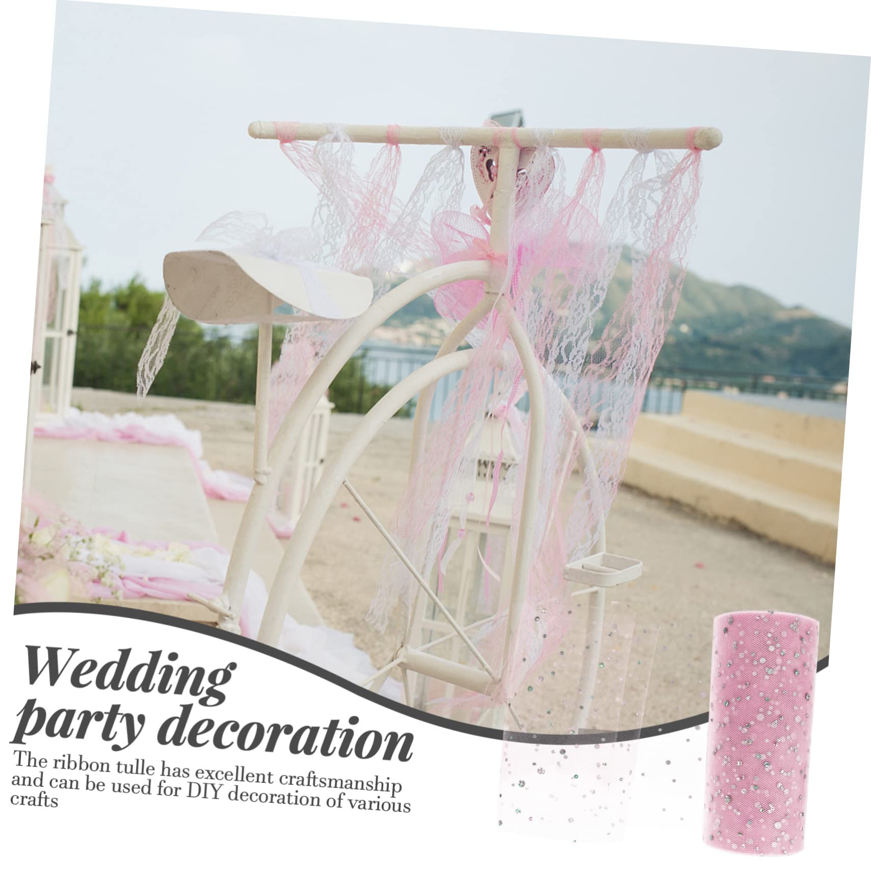 TEHAUX 5rollos Tela De Brillos Para Decoraciones De Boda y Yards De Tulle Para y Envoltorios De