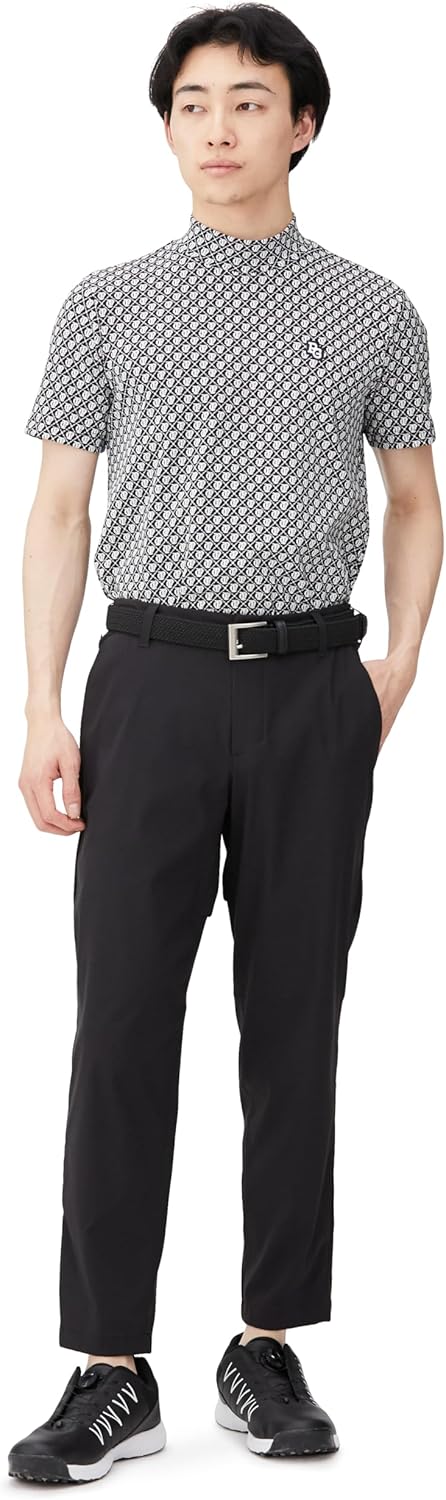 パーリーゲイツ] メンズ 半袖 ハイネックシャツ(ストレッチ・吸水速乾