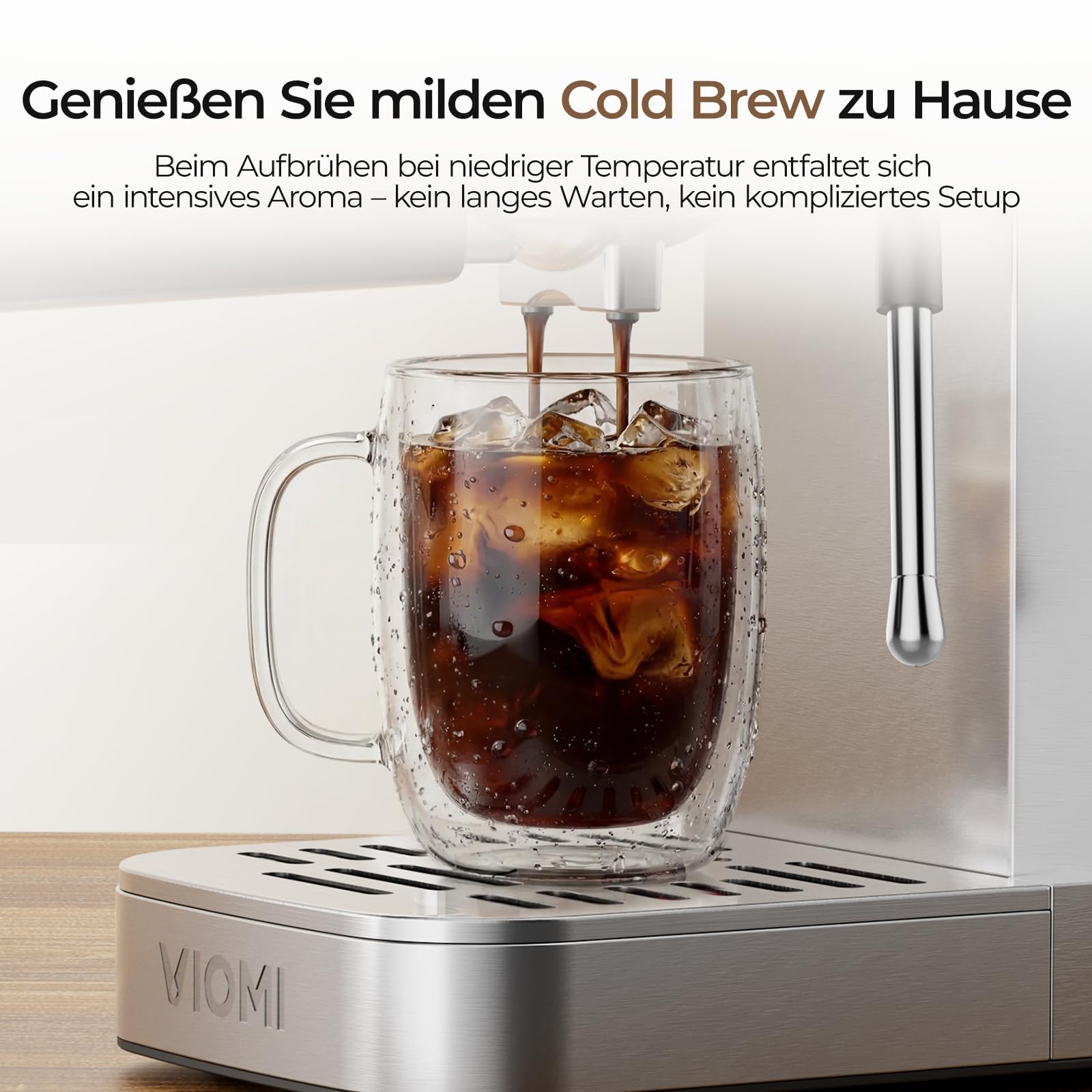 VIOMI T1B Pro 20-Bar 2in1 Espressomaschine mit Milchaufschäumer & Cold Brew