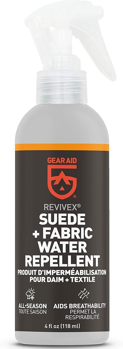 GEAR AID Revivex Nubuck Suede Protector and Fabric Water Repellent for Waterproof Breathable Shoes and Boots, 4 fl oz