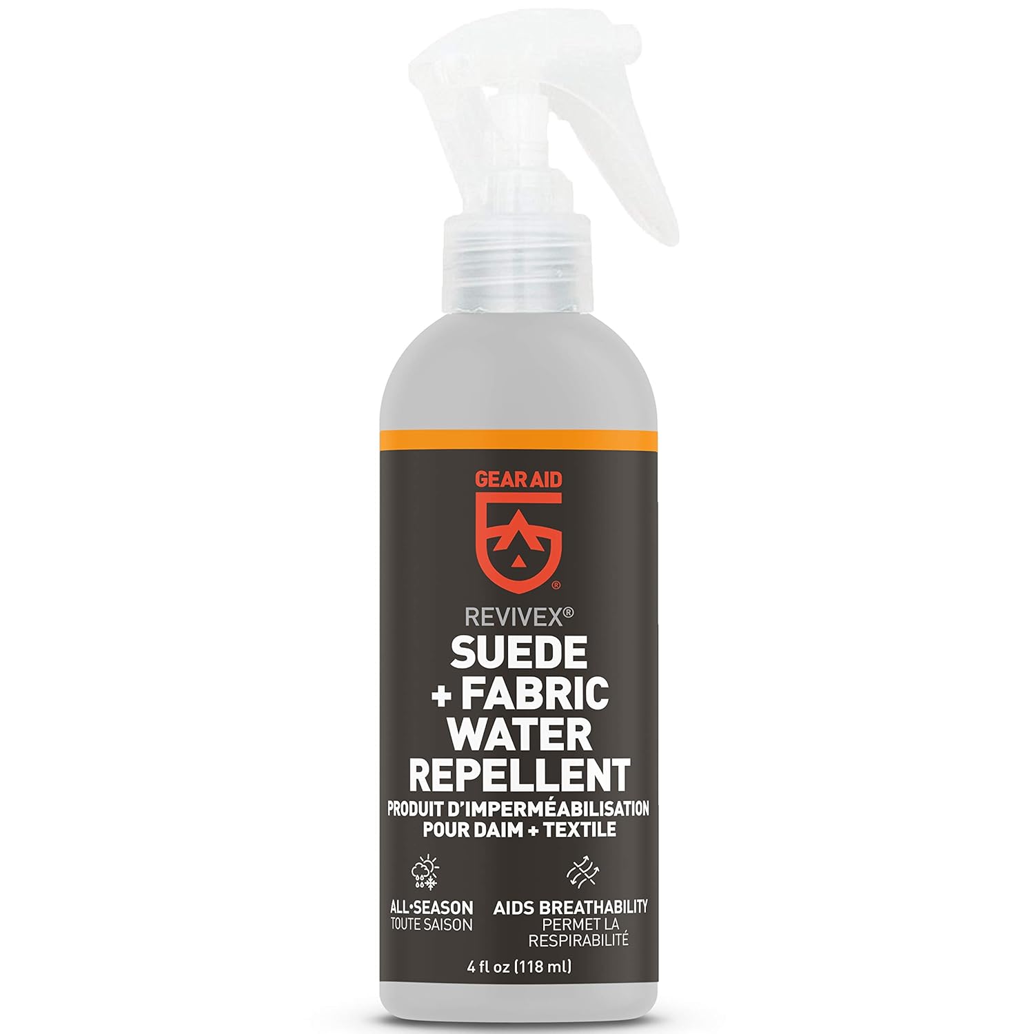 GEAR AID Revivex Nubuck Suede Protector and Fabric Water Repellent for Waterproof Breathable Shoes and Boots 4 fl