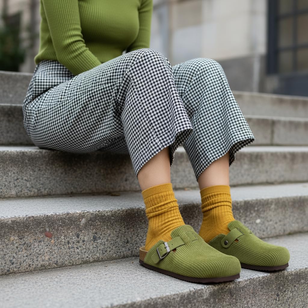 CUSHIONAIRE Hana Womens Clogs | Comfortable Vegan Suede Clogs for Women | Slip On Potato Shoes with Cork Footbed & Arch Support | Memory Foam, Wide Widths Available - Image 6