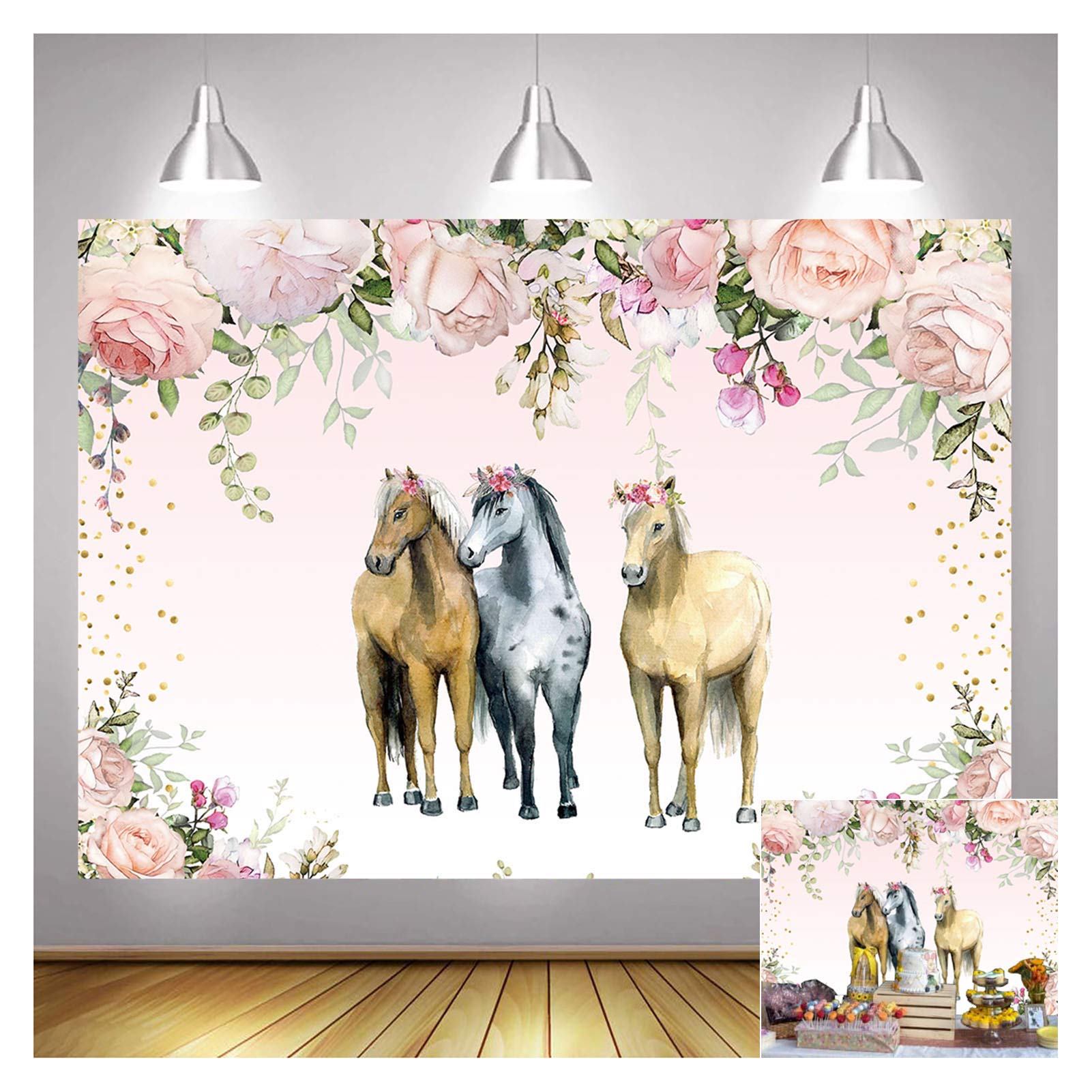 Fondo De Caballos Y Flores Caballos, Galopping, Pintura, Flores, Obra
