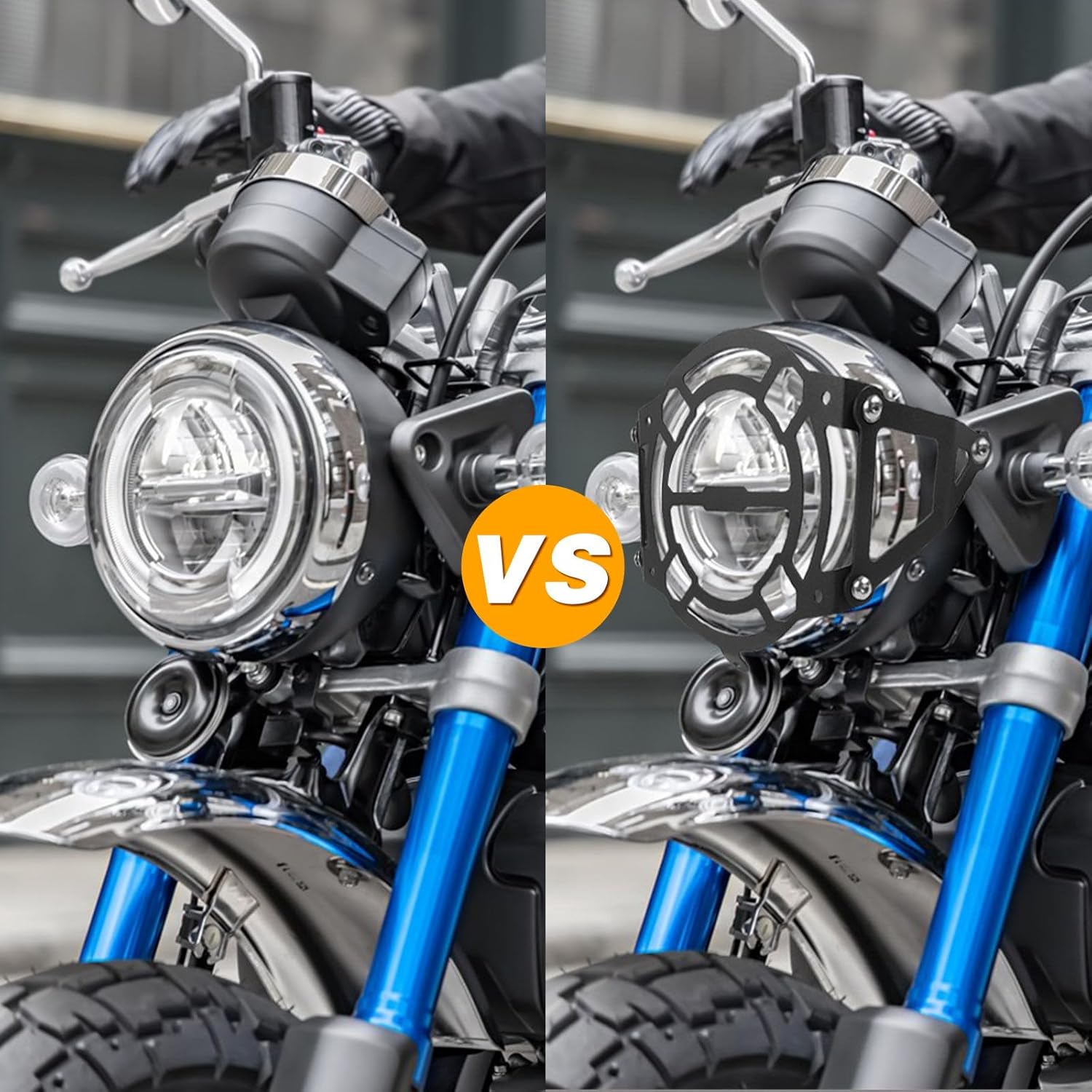 Headlight Grill Replacement for Honda Monkey 125 Z125 2018-2024 Dax 125 2022-2024 Motorcycle Headlight Guard Cover(Black)