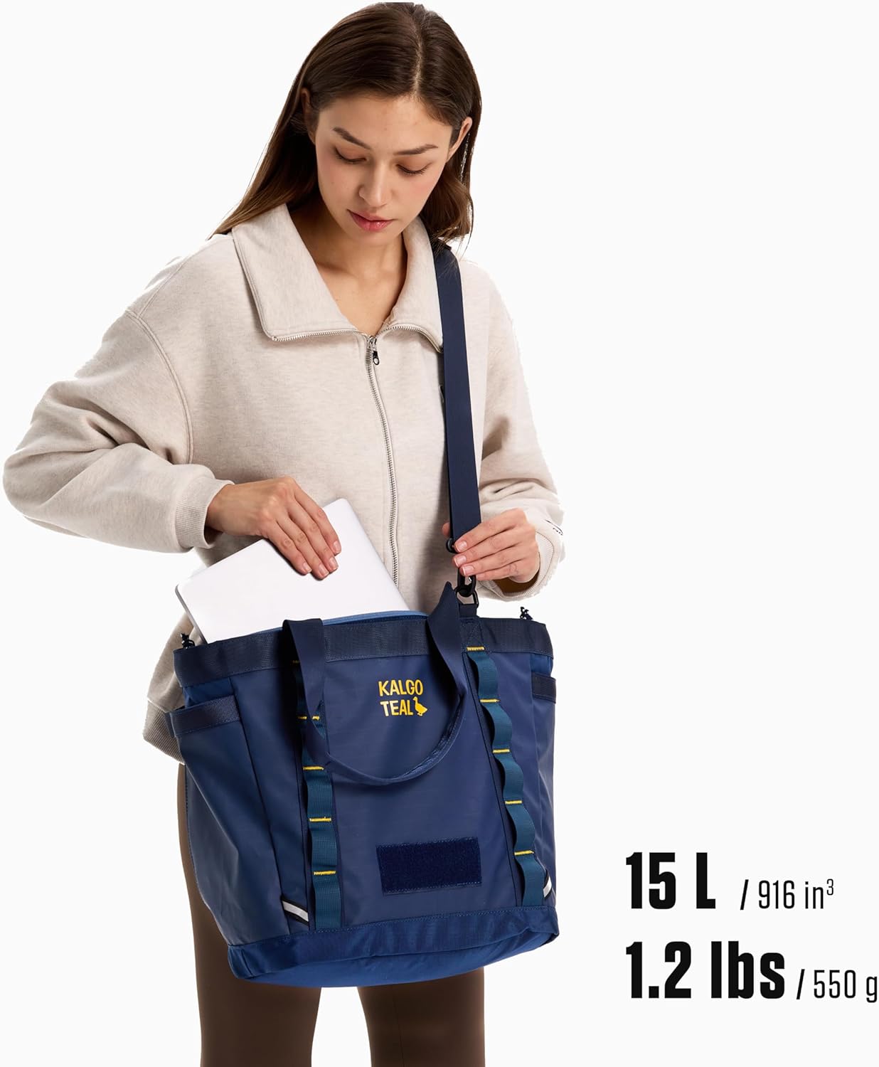 Utility Tote 15L, Over Shoulder & Crossbody Carry, Water Repellent, Full Zip, Laptop Sleeve - Image 2