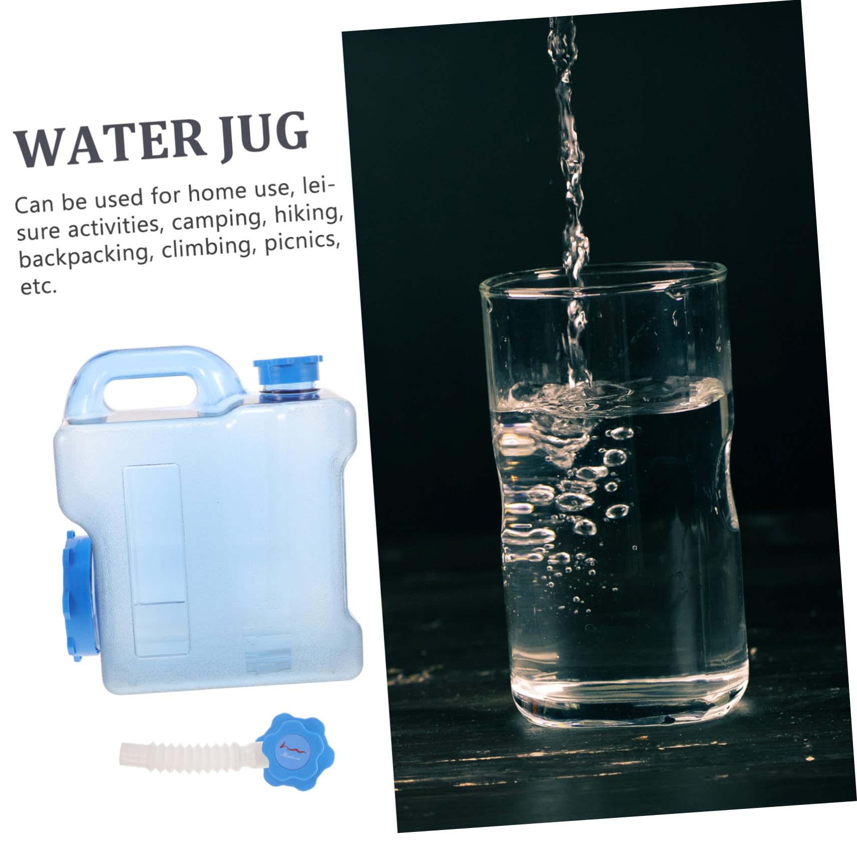 Camping Wasserkanister mit Hahn Faltbarer Tragbarer Wasserbehälter Langlebig Lebensmittelecht für Outdoor Wandern Notfall und Reisen