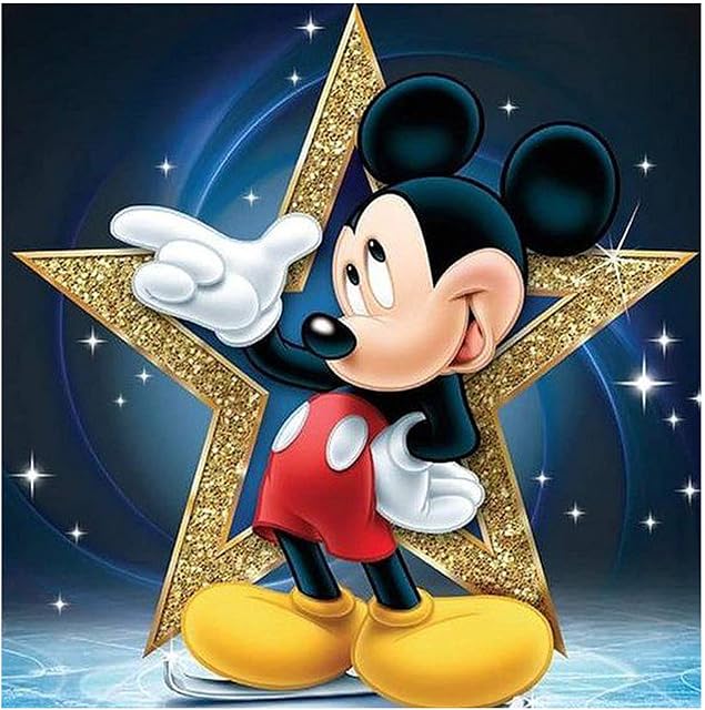 5D Diamond Painting Kits, Mouse Cartoon Character Star WOWDECOR Full Drill DIY Diamond Art Cross Stitch Paint by Numbers