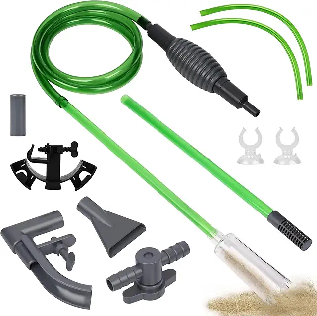 Aquarium Stofzuiger: Molm Suction Cleaner with 3 Attachments for 10-100L Fish Tanks