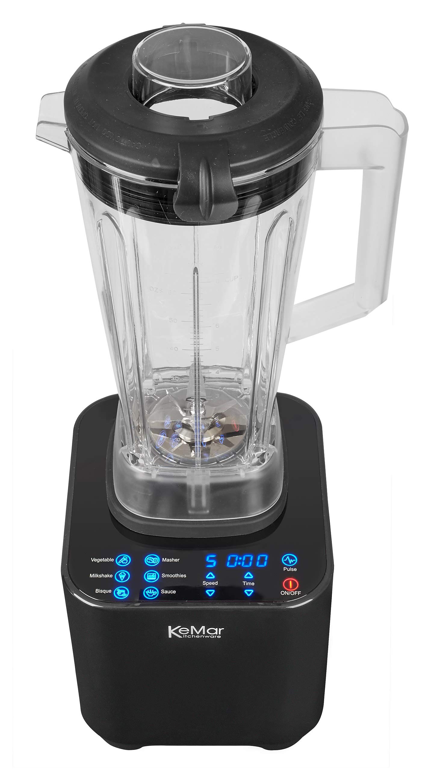 Hochleistungstandmixer (1.500W, 30.000 U/min 6 Programme, Touch Bedienung, inkl. 1L und 2L Behälter (Schwarz)