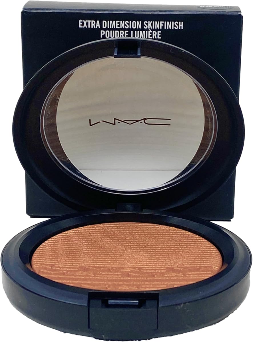 M.A.C Cosmetics Extra Dimension Skinfinish - Glow With It (Soft peachy nude with multi-dimensional shimmer) .31 Oz / 9g