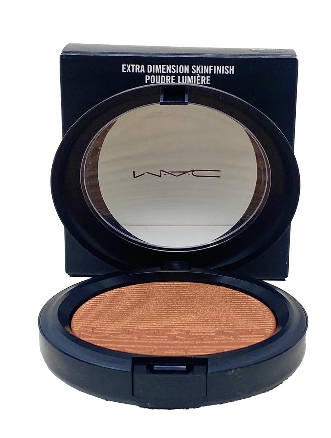 M.A.C Cosmetics Extra Dimension Skinfinish - Glow With It (Soft peachy nude with multi-dimensional shimmer) .31 Oz / 9g