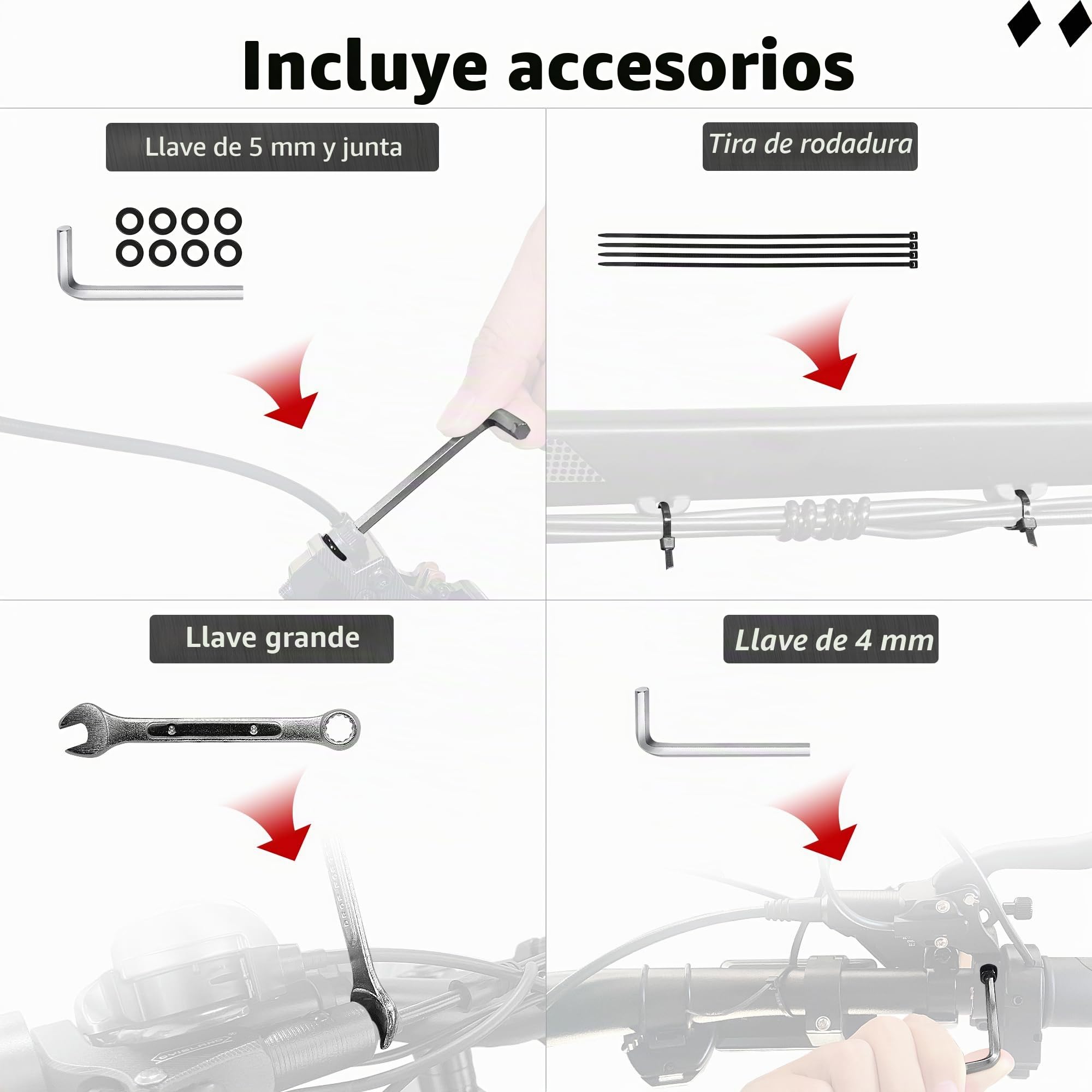 LD-200 Juego de Frenos de Disco hidráulico de 2 pistones para Bicicleta eléctrica, Kit de Freno hidráulico de 2 Pines
