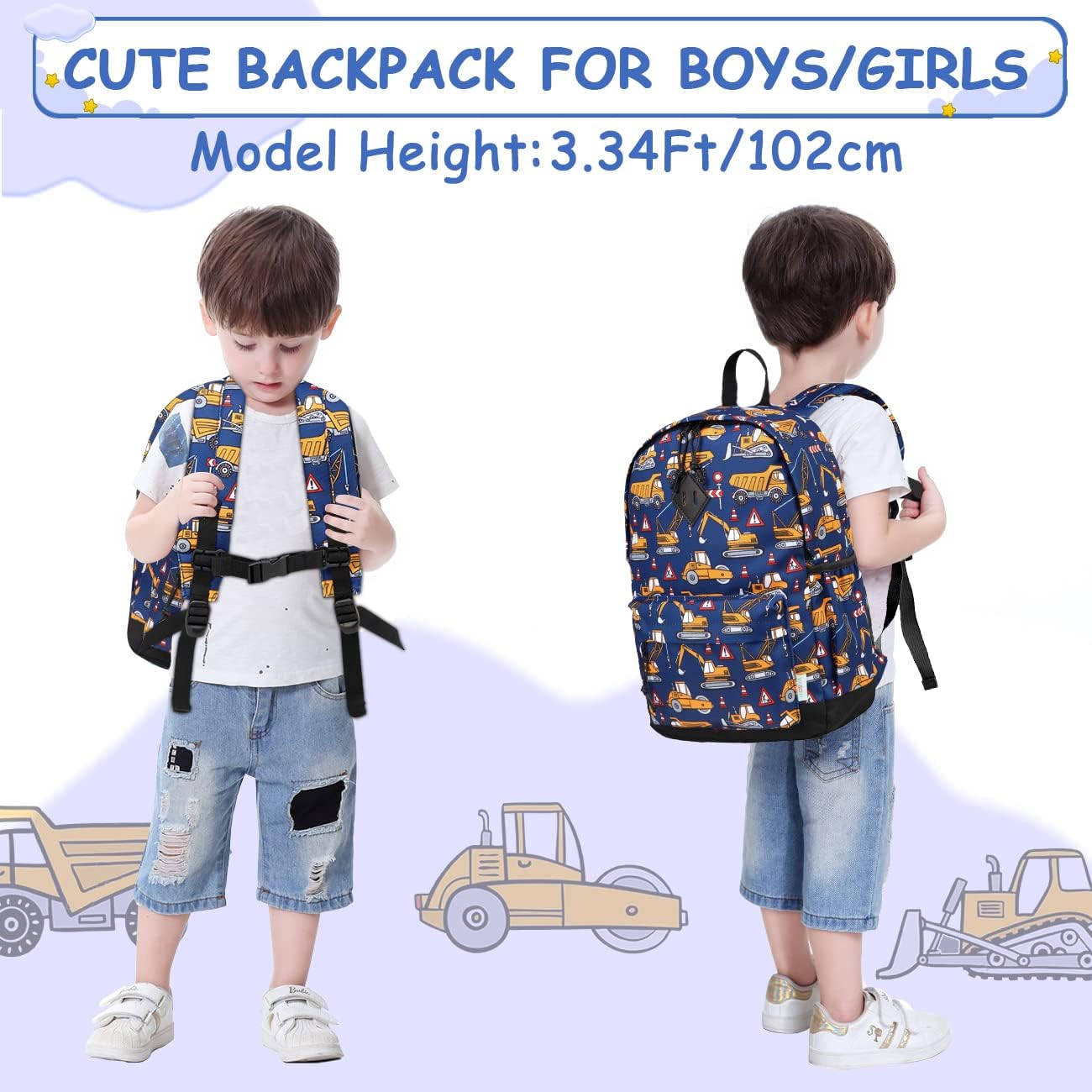 VASCHY Toddler Backpacks Kids, Lightweight Water Resistant Preschool Backpack for Children Boys and Girls w Chest Strap - Image 7