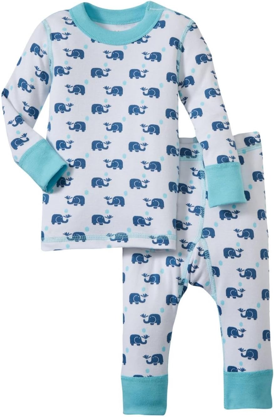 Masala Baby Boys' Elephant PJ Set (Baby) - Navy/Blue - 6-12 Months