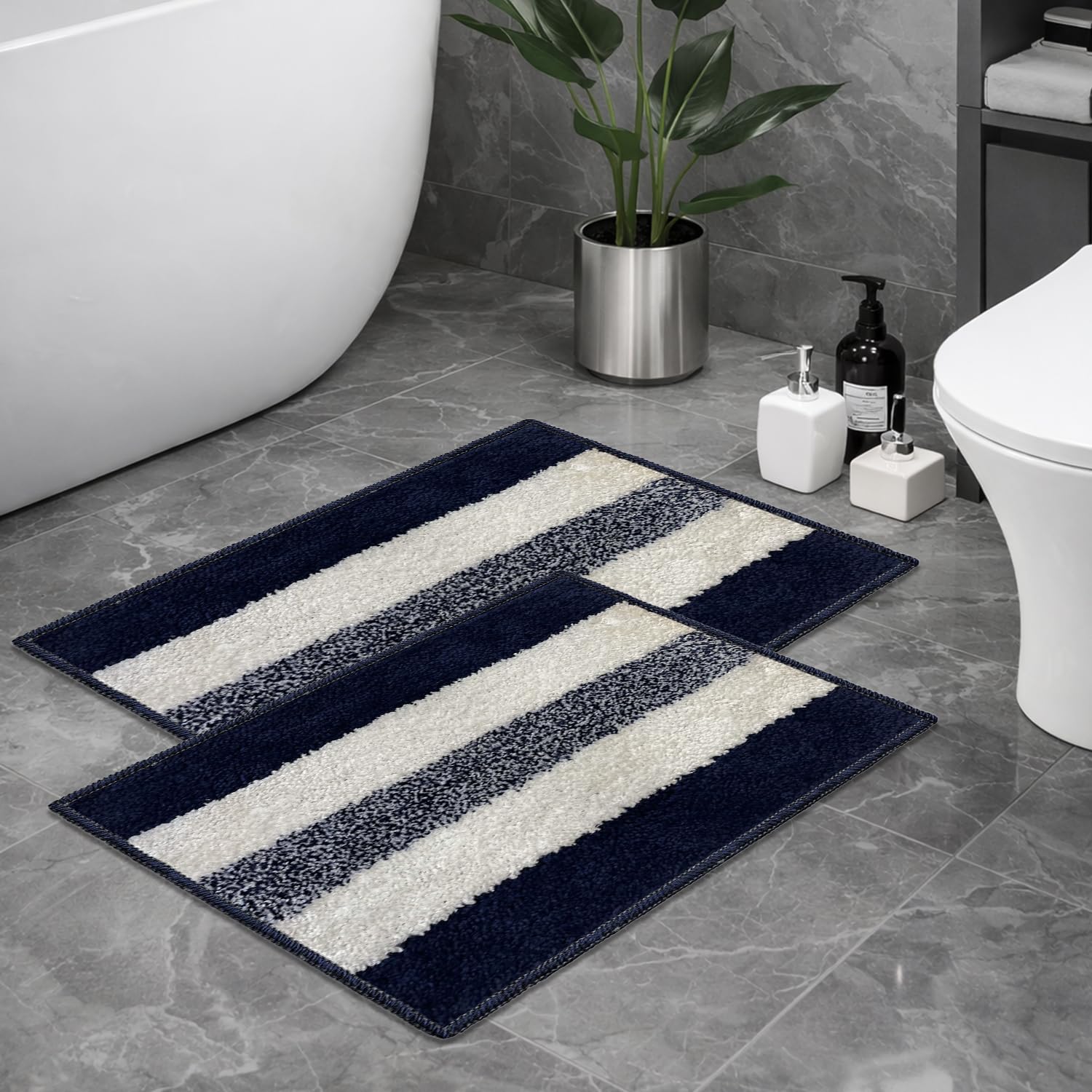 SITTELLA 3 Bath Mats - Soft, Absorbent & Non-Slip -10 SITTELLA 3 Bath Mats - Soft, Absorbent & Non-Slip -10