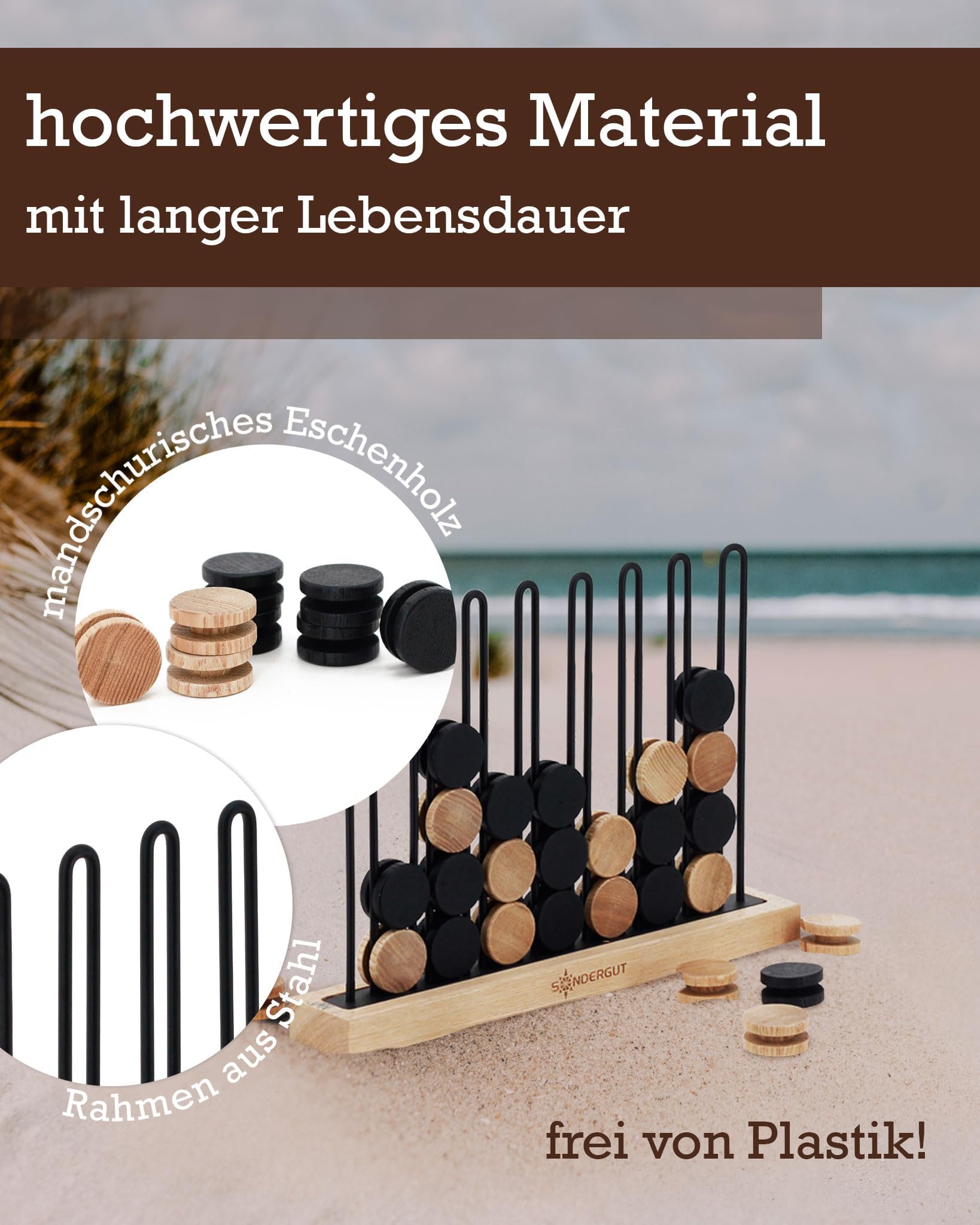 Specialgut® 4 wygrywa - 4 z rzędu - gry strategiczne dla dzieci i dorosłych - gry planszowe i pomysł na prezent - wysokiej jakości gra rodzinna z popiołu - wymiary: 28 x 4,5 x 20 cm