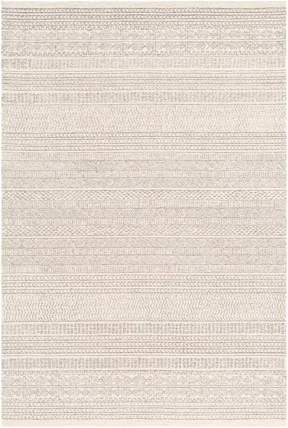 Amazon Com Kinmundy Handmade Moroccan Farmhouse 5 X 7 6 Rectangle Bohemian Global 100 Wool Medium Gray Cream Khaki Camel Area Rug Kitchen Dining