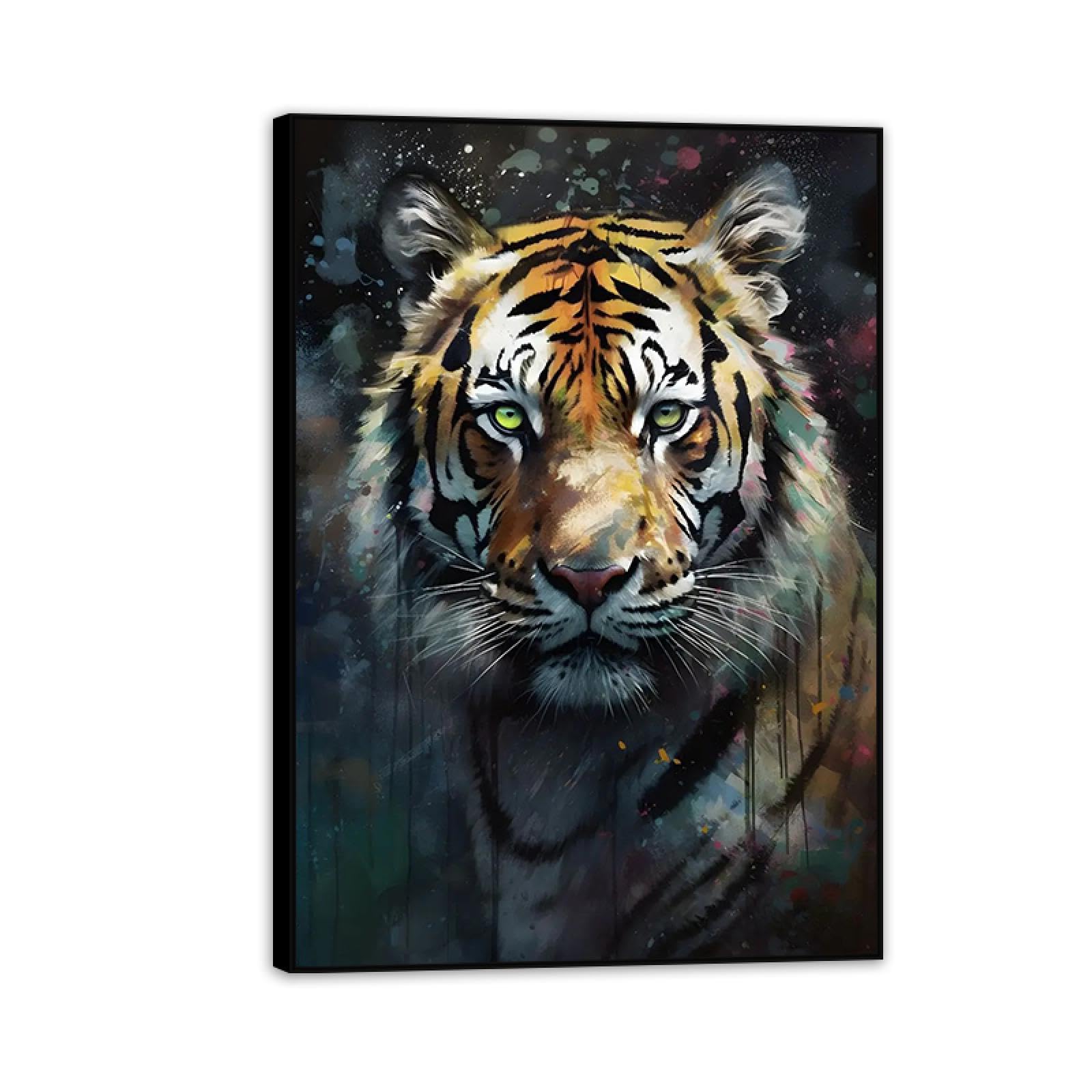 Peinture tigre abstrait pour dynamiser un mur blanc - 8